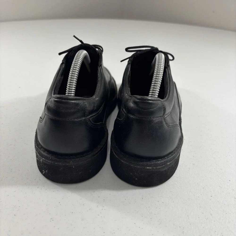 VTG L.L. Bean G2 Men's Black Leather Slip Resistant Work Loafer Shoes Sz 9 D